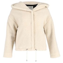 Chaqueta con capucha Ba&Sh de forro polar color crema Blanco Crudo