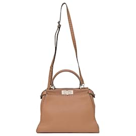 Fendi-Fendi Peekaboo Handbag in Brown Leather-Brown