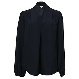 Blusa Michael Michael Kors con scollo a V in seta blu navy Blu Blu navy