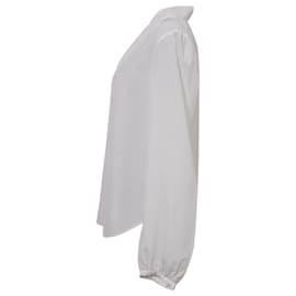 Michael Kors-Michael Michael Kors  V-Neck Blouse in White Silk-White