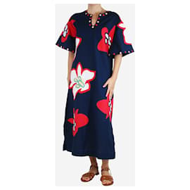 Autre Marque-Navy floral embroidered caftan - size S-Blue