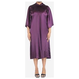 Forte Forte Robe midi violette en satin à manches larges - taille UK 12 Violet