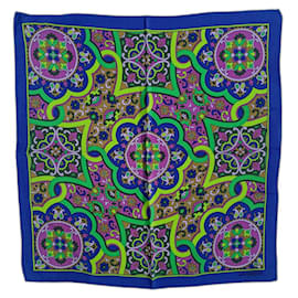 Gianni Versace-Gianni Versace multicolored blue and purple scarf-Blue