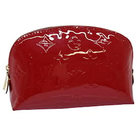 Louis Vuitton-LOUIS VUITTON Monogram Vernis Pochette Cosmetic Pouch Rouge M91496 LV Auth 76448-Red,Monogram