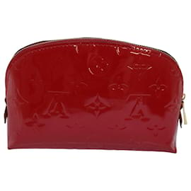 Louis Vuitton-LOUIS VUITTON Monogram Vernis Pochette Cosmetic Pouch Rouge M91496 LV Auth 76448-Red,Monogram