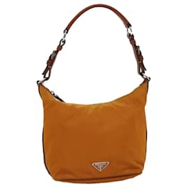 Prada-PRADA Shoulder Bag Nylon Orange Auth 77204-Orange