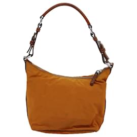 Prada-PRADA Shoulder Bag Nylon Orange Auth 77204-Orange