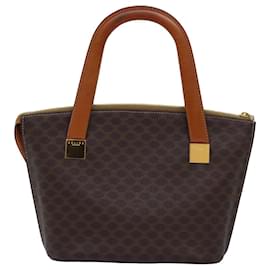 Céline-CELINE Sac à main en toile Macadam Cuir PVC 2façon Brown Auth 76743-Marron