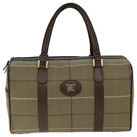 Autre Marque-Burberrys Nova Check Boston Bag Canvas Beige Auth ep4373-Beige