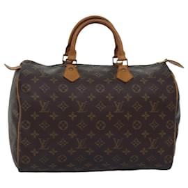 Louis Vuitton-Louis Vuitton Monogram Speedy 35 Hand Bag M41524 LV Auth ki4497-Monogram