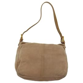 Fendi-FENDI Mamma Baguette Sac à bandoulière Daim Beige Auth 76610-Beige