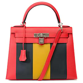Hermès-Hermes Kelly bag 28 in Multicolor Leather - 101992-Multiple colors