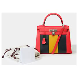 Hermès-Hermes Kelly bag 28 in Multicolor Leather - 101992-Multiple colors