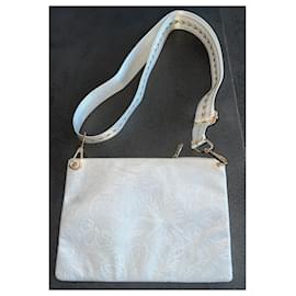 Dior-Très beau sac, pochette Dior blanc-Blanc,Doré