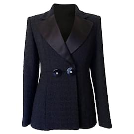 Chanel-New Paris Cosmopolite It-Girl Black Tweed Jacket-Black