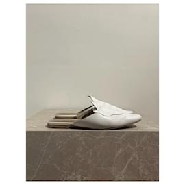 Hermès-HERMES  Flats T.eu 37 leather-White