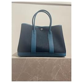 Hermès-HERMES  Handbags T.  cloth-Blue