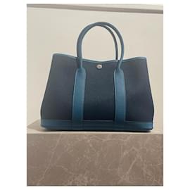 Hermès-HERMES  Handbags T.  cloth-Blue