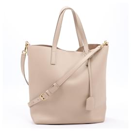 Saint Laurent-Saint Laurent Paris Toy Shopping Leather 2Way Handbag in Beige 600307-Beige