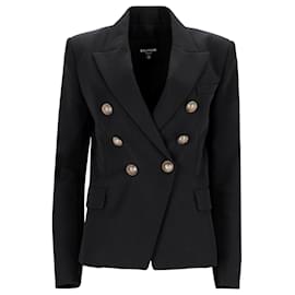 Balmain-Balmain Double-Breasted Blazer in Black Wool-Black