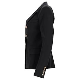 Balmain-Balmain Double-Breasted Blazer in Black Wool-Black