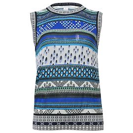 Diane Von Furstenberg – Ärmelloses Stricktop aus blauer Baumwolle Blau