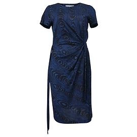 Diane Von Furstenberg Robe à imprimé grain de bois en polyester bleu Bleu