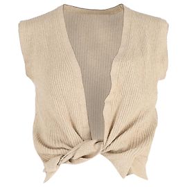 Top corto anudado Jacquemus Le Haut Noué de algodón beige Beige