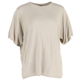 T-shirt Totême Manga Curta em Seda Bege Bege