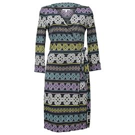 Diane Von Furstenberg Robe portefeuille imprimée à nœuds en viscose multicolore Autre