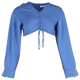 Autre Marque Christopher Esber Langarm-Crop-Top aus blauem Polyester Blau