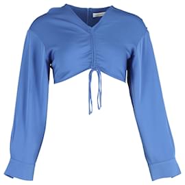 Autre Marque-Christopher Esber Long Sleeve Cropped Top in Blue Polyester-Blue