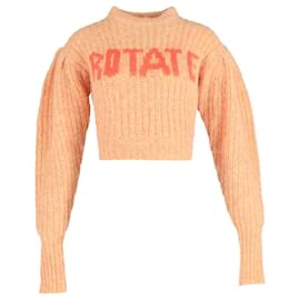Autre Marque-Rotate Birger Christensen Adley Ribbed Sweater in Orange Wool-Other