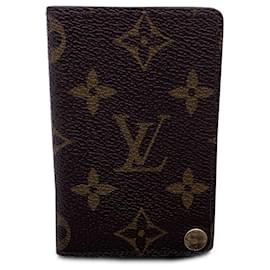 Louis Vuitton-Porte-cartes Vintage Monogram Porte Carte Pression-Marron