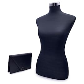 Yves Saint Laurent-Vintage Black Leather Asymmetric Clutch Bag-Black