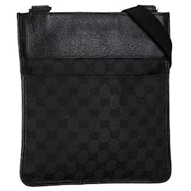 Gucci-Gucci GG Canvas Messenger Bag  Canvas Shoulder Bag 27639 in good condition-Black