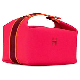 Hermès-Hermes Hermes Toile Bride-A-Brac Travel Case GM Canvas Handbag in Excellent condition-Pink