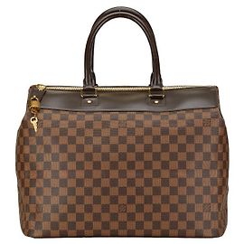 Borsa a mano Louis Vuitton Damier Greenwich PM N41165 Marrone
