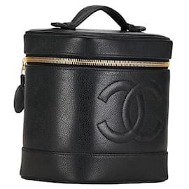 Chanel-Chanel CC Caviar Vanity Case Leather Handbag in Good condition-Black
