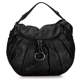 Gucci-Gucci Medium Icon Bit Shoulder Bag Leather Shoulder Bag 228584 in excellent condition-Black