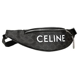 Céline-Celine Triomphe Waist Bag  Canvas Belt Bag in Excellent condition-Brown