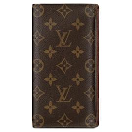 Louis Vuitton-Louis Vuitton Porte Cartes Credit Canvas Long Wallet M60825 in good condition-Brown