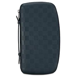Louis Vuitton-Louis Vuitton Damier Infini Organizer Atoll Long Wallet N41382 PVC Leather-Blue
