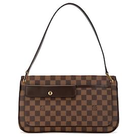 Louis Vuitton-Sac à épaule Louis Vuitton Damier Aubagne N51129 en cuir PVC en très bon état-Marron