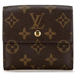 Louis Vuitton-Louis Vuitton Portefeuille Elise Canvas Short Wallet M61654 in good condition-Brown