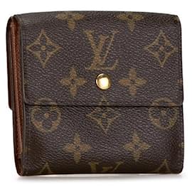 Louis Vuitton-Louis Vuitton Portefeuille Elise Canvas Short Wallet M61654 in good condition-Brown