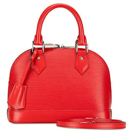 Louis Vuitton-Louis Vuitton Alma BB Leather Handbag M41160 in good condition-Red