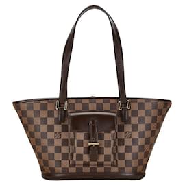 Louis Vuitton-Sac à main Louis Vuitton Damier Manosque PM N51121 en très bon état-Marron