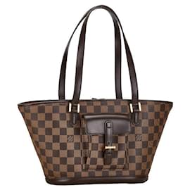 Louis Vuitton-Sac à main Louis Vuitton Damier Manosque PM N51121 en très bon état-Marron