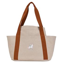 Hermès-Hermes Toile Cabriole Nappy Bag  Canvas Handbag in Excellent condition-Brown
